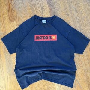 Authentic 90s Nike Navy Blue Just Do It Swoosh Graphic T-Shirt Men's
Large